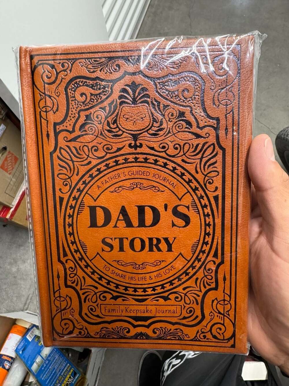 Dad's Story A Guided Memory Journal for Fathers Brown Leather